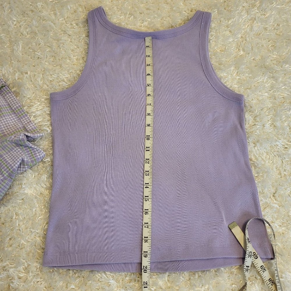 Cato Women's Button Blouse w/Tank, Pastel Purple, Medium/Large - Picture 6 of 12